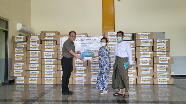 한세실업이 사이클론 피해를 입은 미얀마 지역 거주민들을 돕기 위해 의류 1100여장을 지원했다.